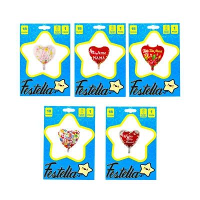 GLOBO CORAZON FELIZ DIA MAMA 18"