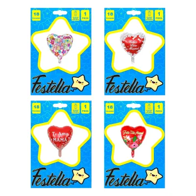 GLOBO CORAZON FELIZ DIA MAMA 18"