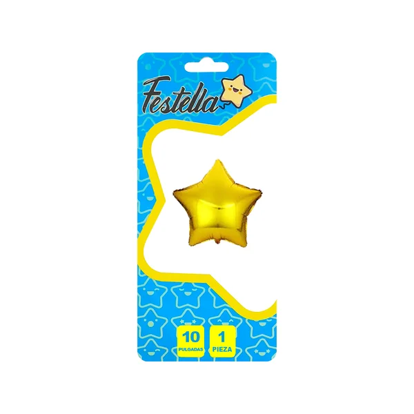 GLOBO ESTRELLA DORADO 10" CARTON (PQTX25)