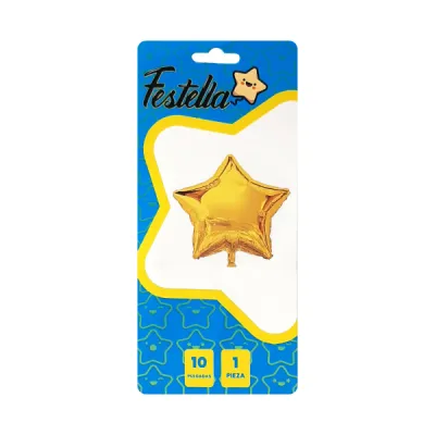 GLOBO ESTRELLA DORADO 10" CARTON (PQTX25)