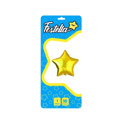 GLOBO ESTRELLA DORADO 10" CARTON (PQTX25)