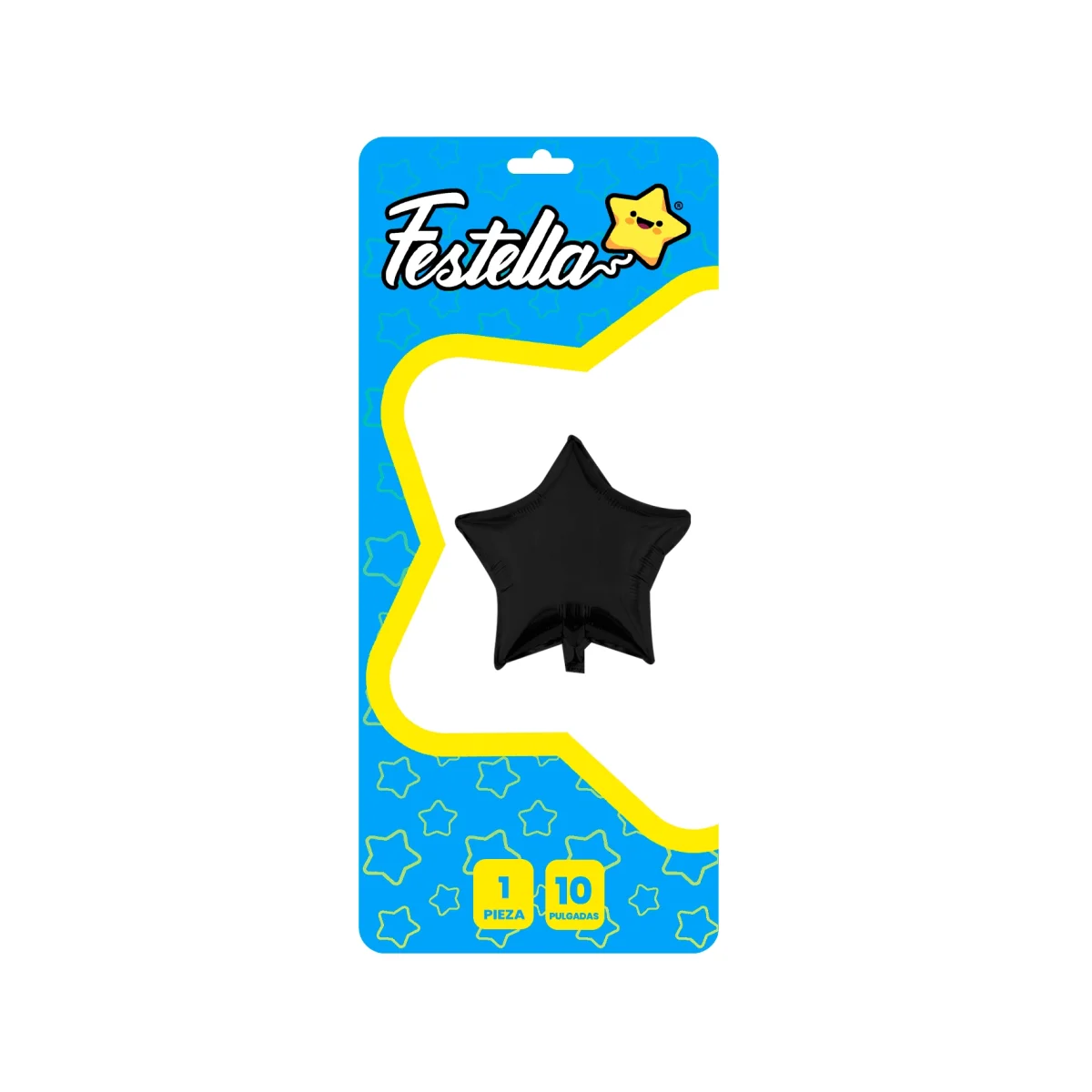 GLOBO ESTRELLA NEGRO 10" CARTON *(PQTX25)
