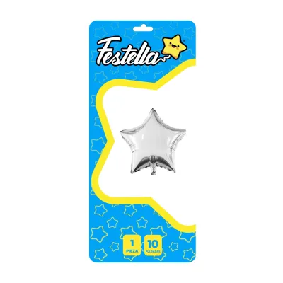 GLOBO ESTRELLA PLATEADO 10" CARTON (PQTX25)