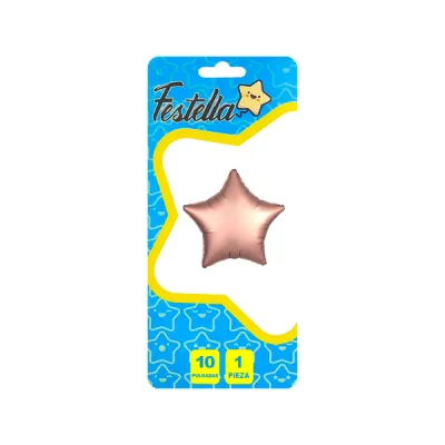 GLOBO ESTRELLA PALO ROSA 10" CARTON (PQTX25)