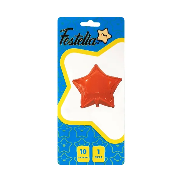 GLOBO ESTRELLA ROJO 10" CARTON (PQTX25)