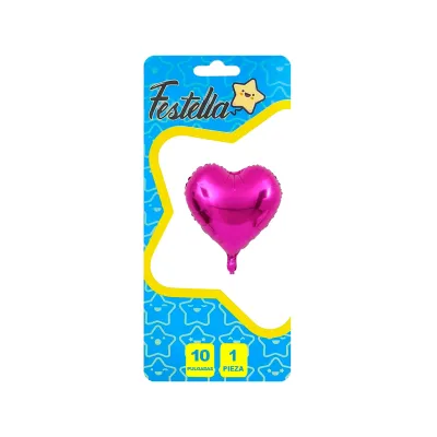 GLOBO CORAZON FUCSIA 10" (PQTX25)