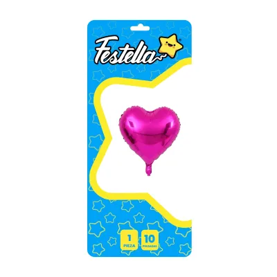 GLOBO CORAZON FUCSIA 10" (PQTX25)