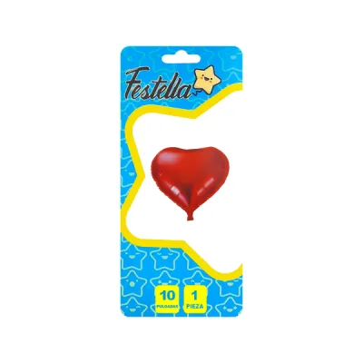 GLOBO CORAZON ROJO 10" (PQTX25)