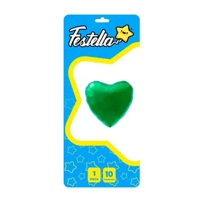 GLOBO CORAZON VERDE 10" (PQTX25)