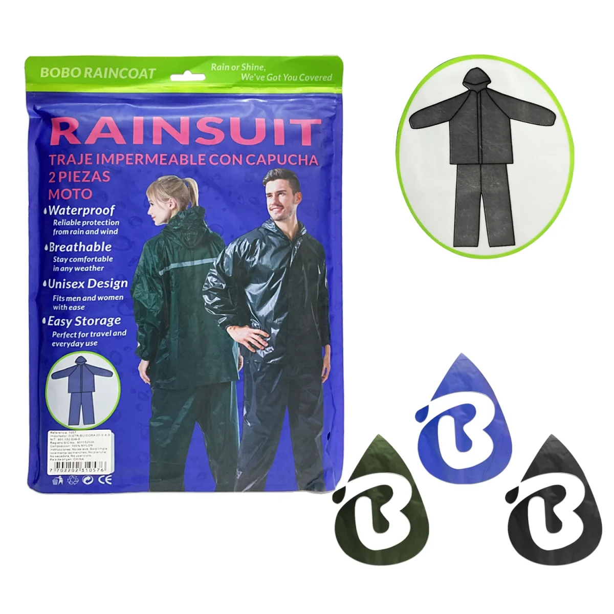 TRAJE DE LLUVIA ADULTO ( 2 PIEZAS),