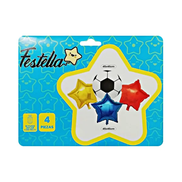 KIT GLOBO BALON COLOMBIA X4(PQTX12).