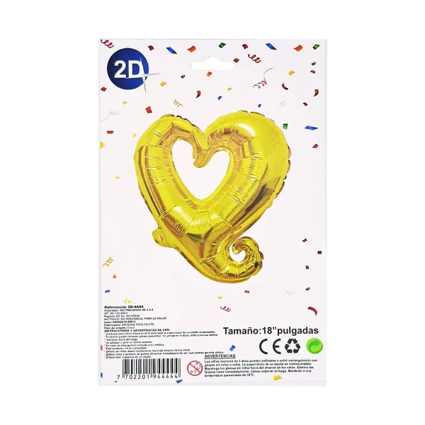 GLOBO CORAZON DORADO 18",