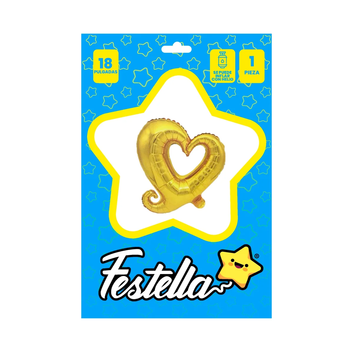 GLOBO CORAZON DORADO 18",