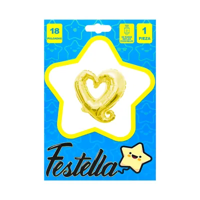 GLOBO CORAZON DORADO 18",