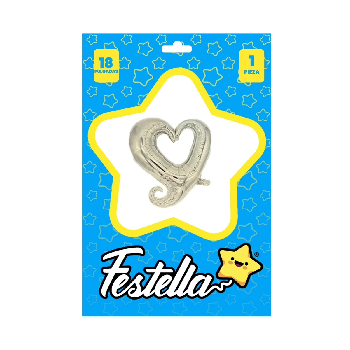 GLOBO CORAZON CURSIVO PLATEADO 18" (PQTX25),