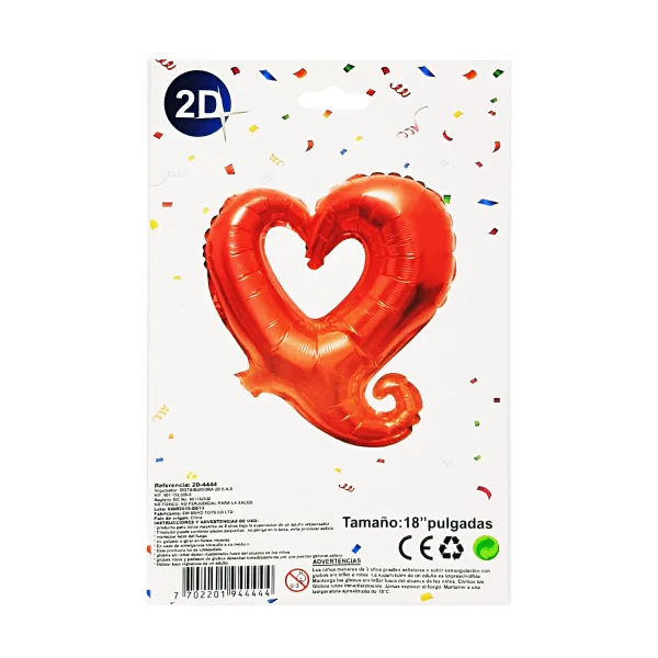 GLOBO CORAZON ROJO 18".(PQTX25),