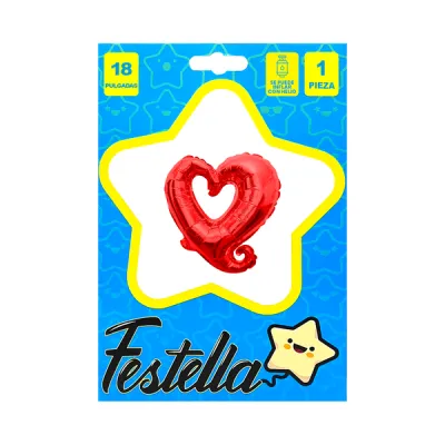 GLOBO CORAZON ROJO 18".(PQTX25),