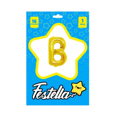 GLOBO LETRA B DORADO 16" (PQTX25)