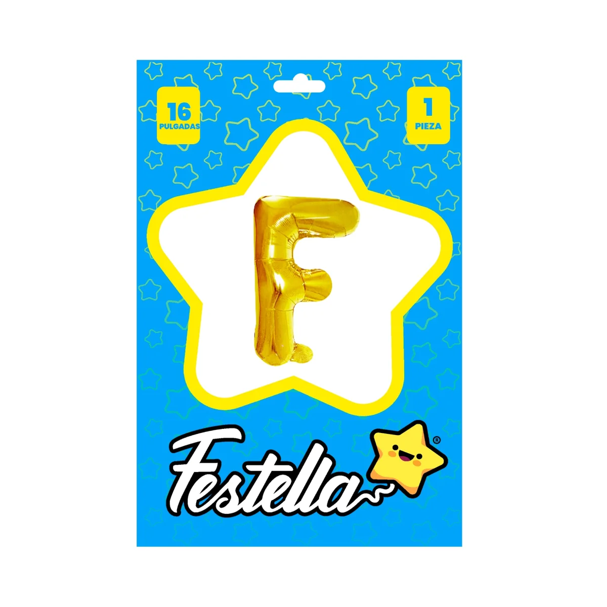 GLOBO LETRA F DORADO(PQTX25)