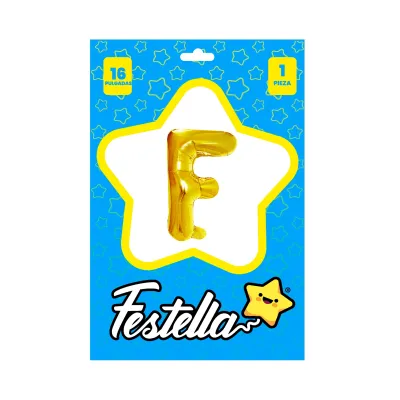 GLOBO LETRA F DORADO(PQTX25)