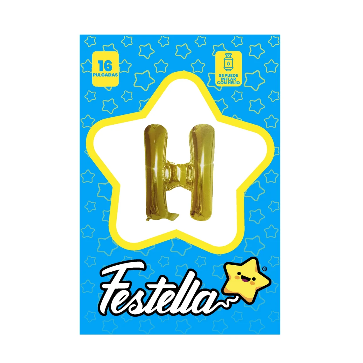 GLOBO LETRA H DORADO 16" (PQTX25)