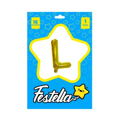 GLOBO LETRA L DORADO 16" (PQTX25)