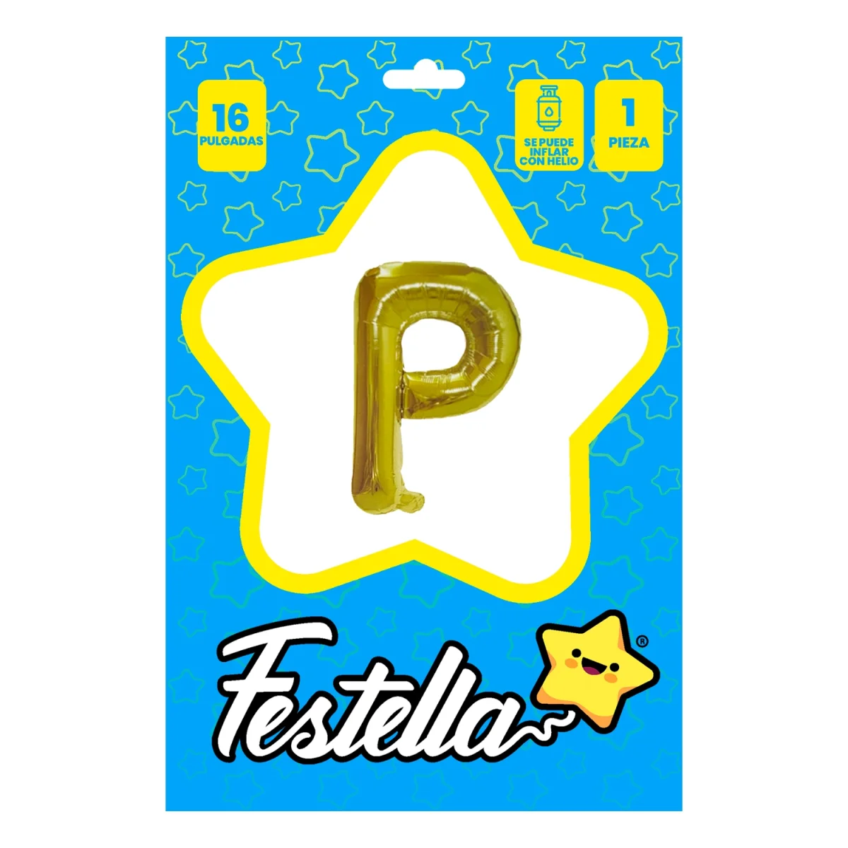 GLOBO LETRA P DORADO 16" (PQTX25)