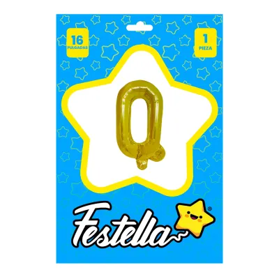 GLOBO LETRA Q DORADO 16" (PQTX25)