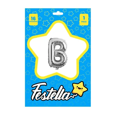 GLOBO LETRA B PLATEADO 16" (PQTX25)