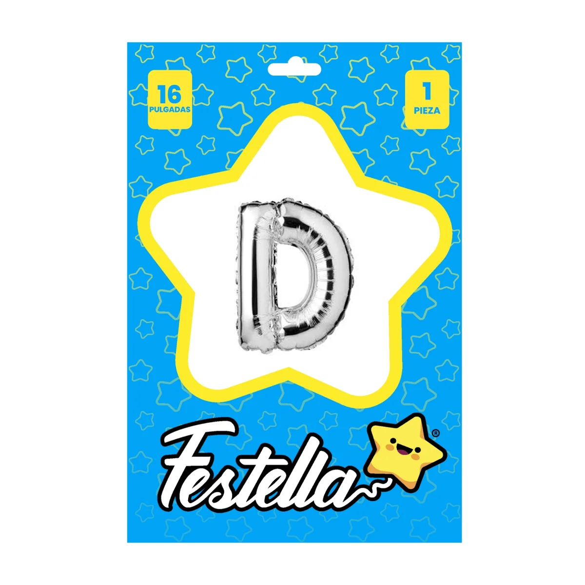GLOBO LETRA D PLATEADA(PQTX25)