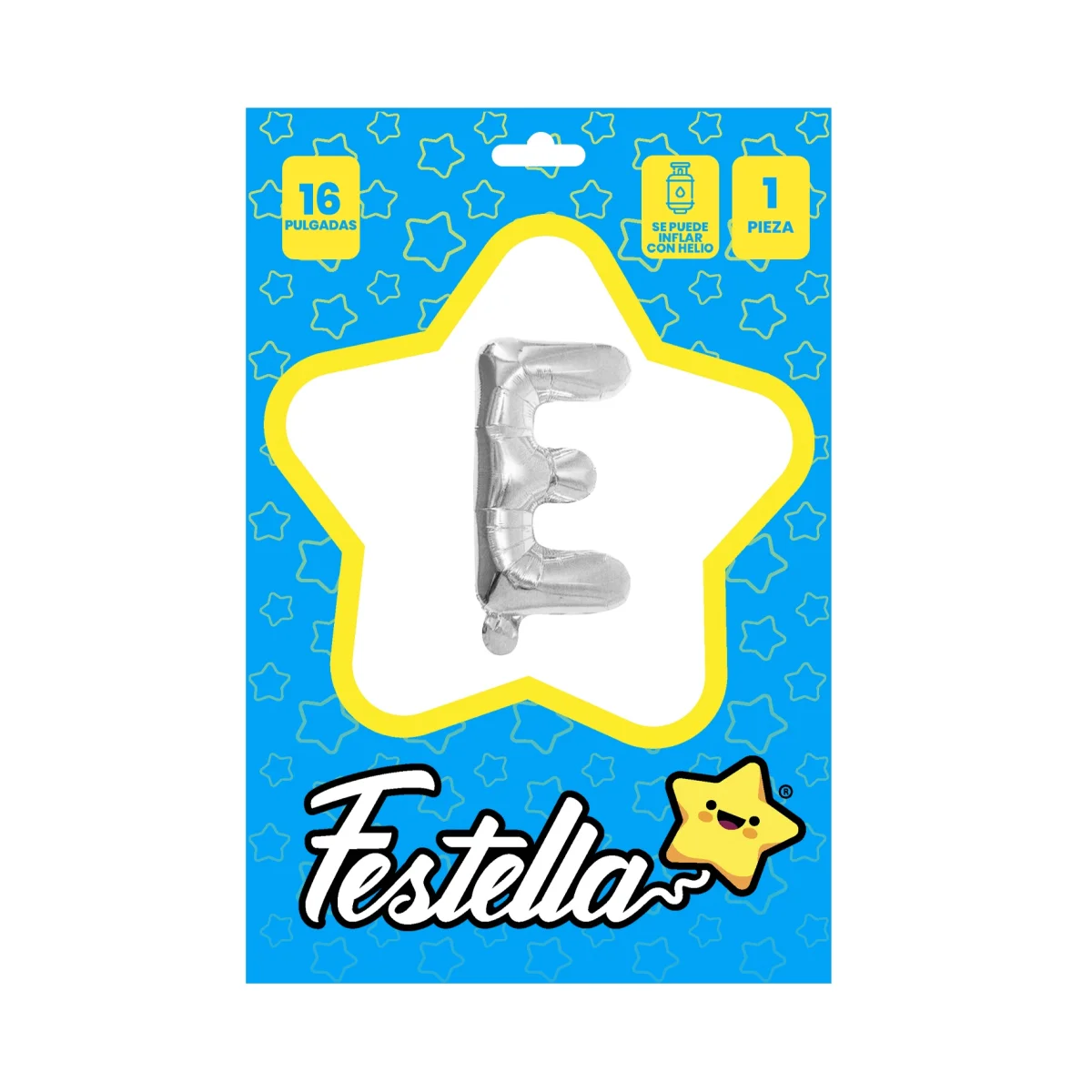 GLOBO LETRA E PLATEADA(PQTX25)