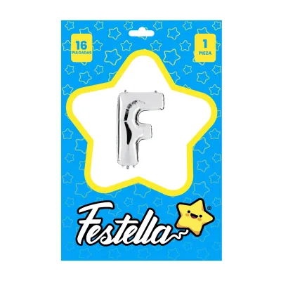 GLOBO LETRA F PLATEADO 16" (PQTX25)