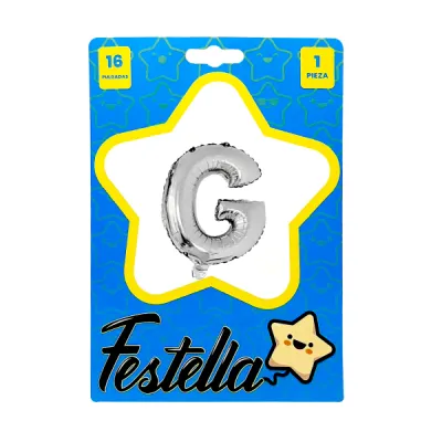 GLOBO LETRA G PLATEADA(PQTX25)