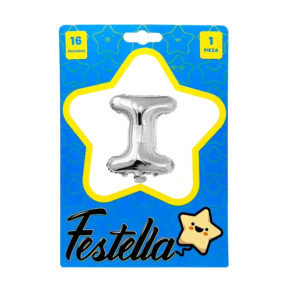 GLOBO LETRA I PLATEADA(PQTX25)