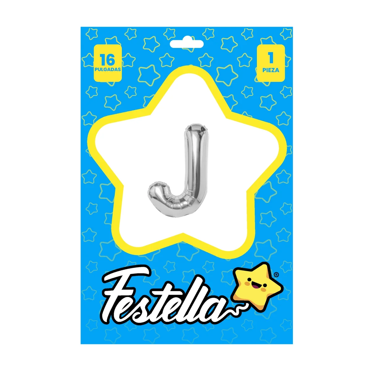 GLOBO LETRA J PLATEADA(PQTX25)