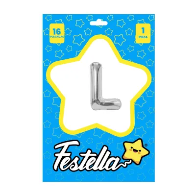 GLOBO LETRA L PLATEADA 16" (PQTX25)