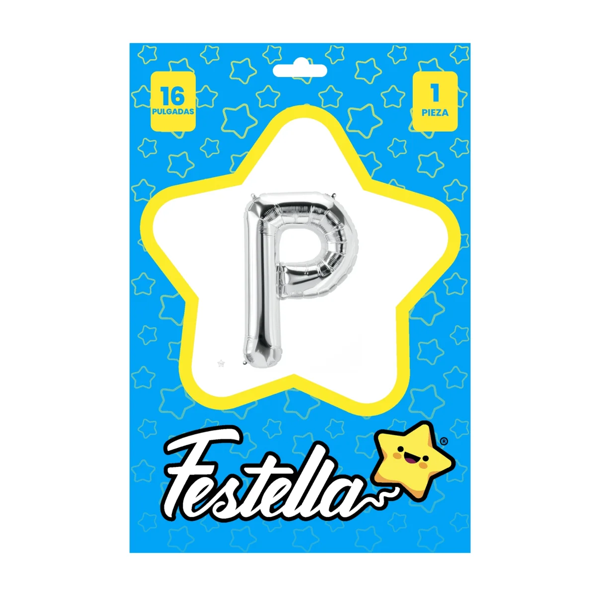 GLOBO LETRA P PLATEADA 16" (PQTX25)