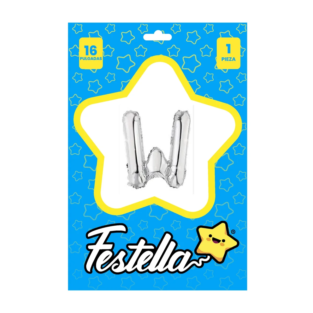 GLOBO LETRA W PLATEADA 16" (PQTX25)