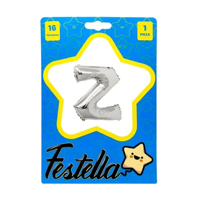 GLOBO LETRA Z PLATEADA(PQTX25)