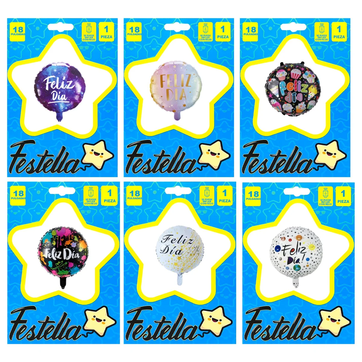 GLOBO FELIZ DIA CARTON 18" (PQTX24)