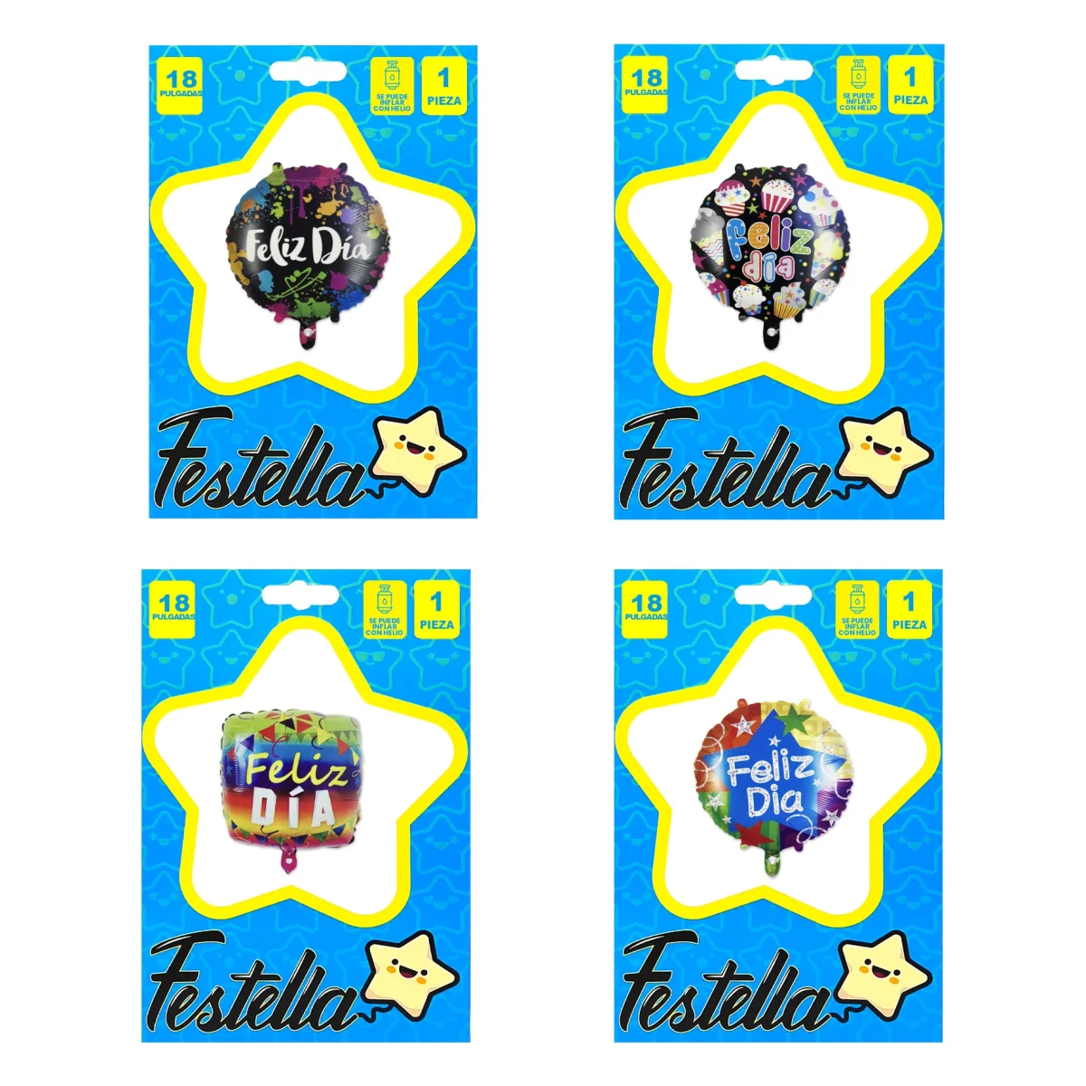 GLOBO FELIZ DIA CARTON 18" (PQTX24)