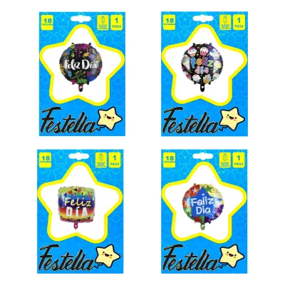 GLOBO FELIZ DIA CARTON 18" (PQTX24)