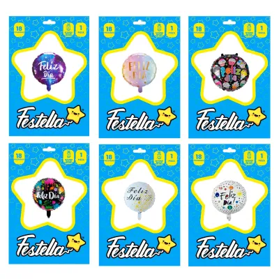 GLOBO FELIZ DIA CARTON 18" (PQTX24)