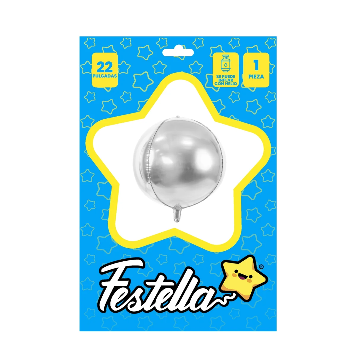 GLOBO REDONDO PLATEADO 22" (PQTX25)