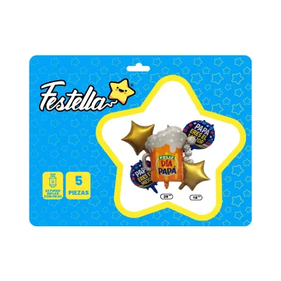 KIT GLOBO CERVEZA PAPA X5PCS (PQTX6):