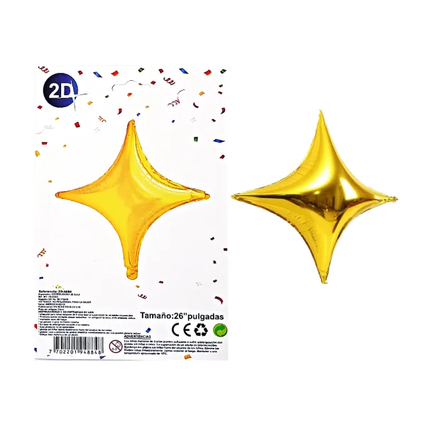 GLOBO ESTRELLA DORADO 26"