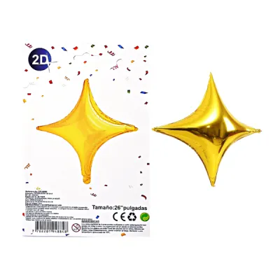 GLOBO ESTRELLA DORADO 26"