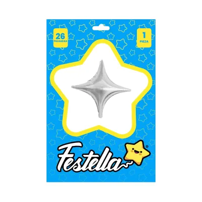 GLOBO ESTRELLA PLATEADO 26" (PQTX25)