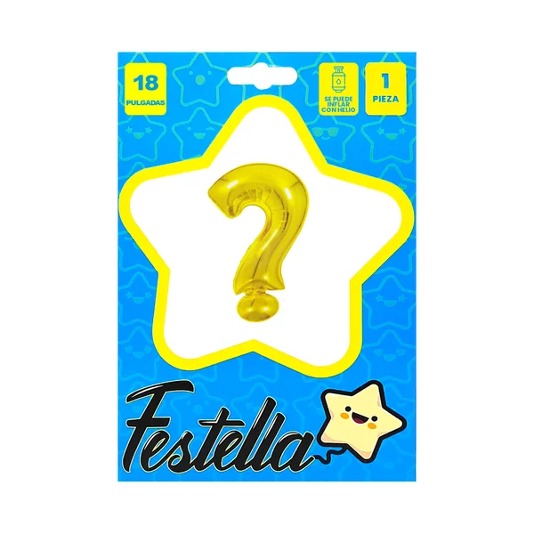 GLOBO SIGNO DE PREGUTA DORADO 18"