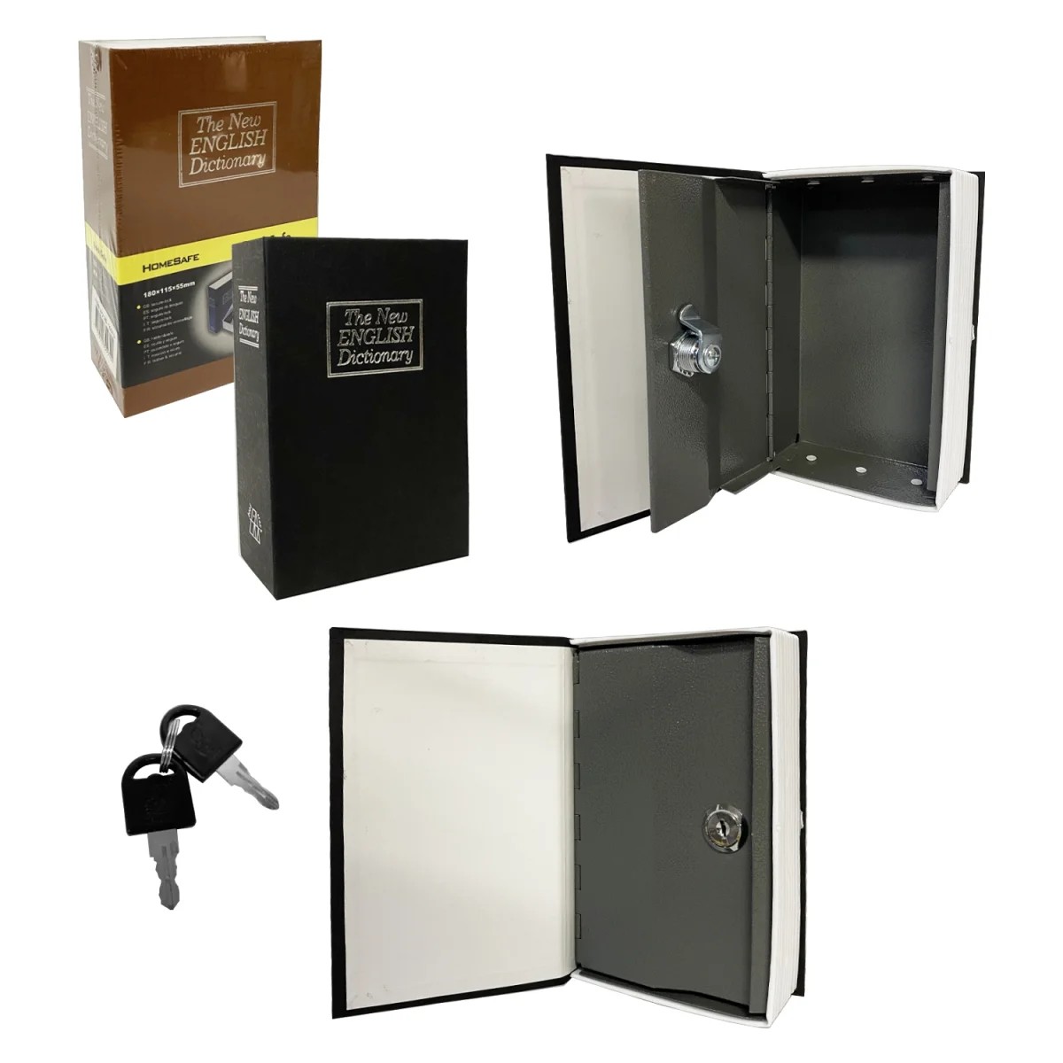 CAJA LIBRO DE SEGURIDAD CON LLAVES 18*11.5*5.5CM